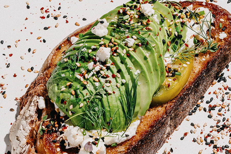 Avocado toast finished with Slightly Spicy Furikake